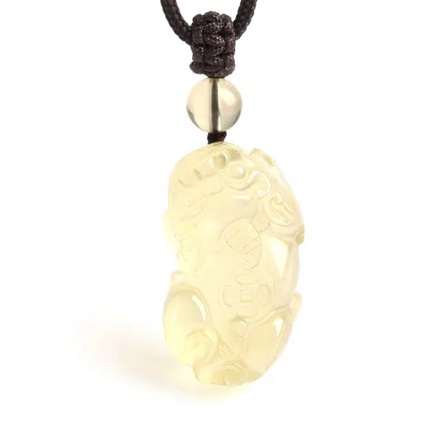 【匠心手作 貔貅抱财】 灵菲 招财转运新中式貔貅只进不出小众设计款手饰 简约百搭福运吉祥#好运 黄水晶 吊坠 男女同款情侣款