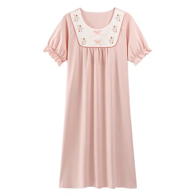 睦隆世家 短袖大码舒适休闲碎花居家居服夏季睡裙 女款