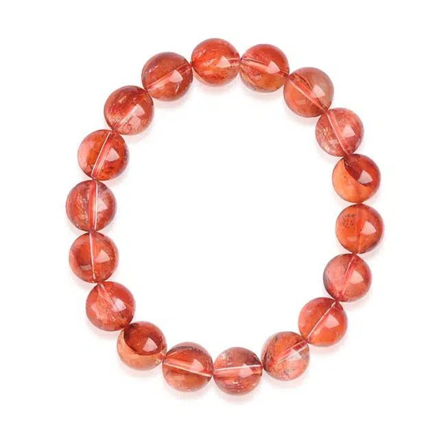 一世倾 幸福安康 新中式吉祥精致小众轻奢高级感好运天然 红胶花 手串 男女同款情侣款