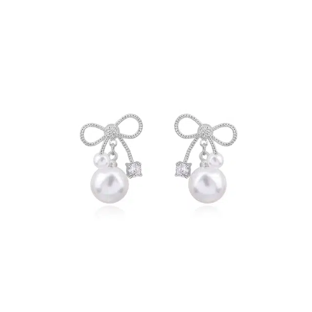 饰伴 晓月凝露 国潮轻奢时尚高级清晰质感小众设计日常百搭 #好运 合金 耳环 男女同款情侣款