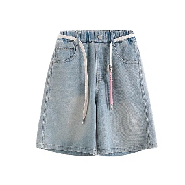 棉基因 百搭简约时髦亲肤个性短裤 中小童 蓝色