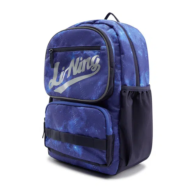 李宁儿童 运动生活系列 时尚轻量护脊休闲双肩 聚酯纤维 童包 常规 青少年 彩蓝