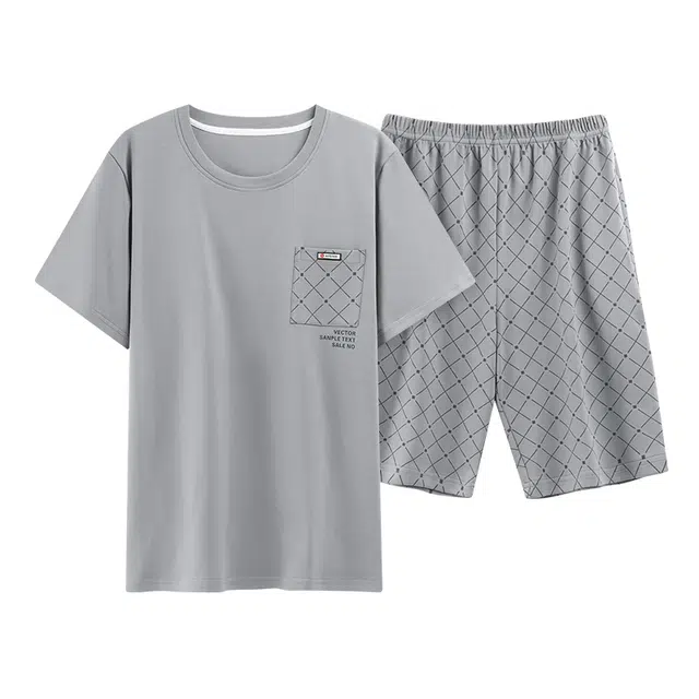 好福份 简约韩版透气休闲家居服可外穿睡衣套装 男款