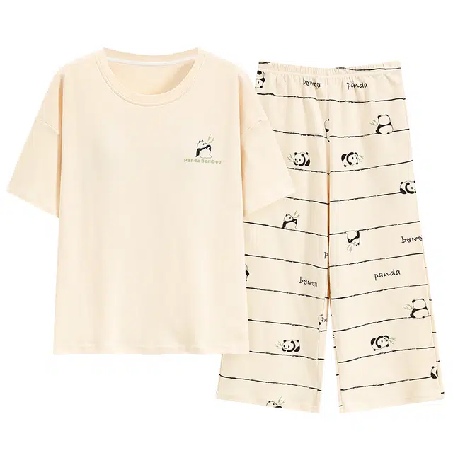 好福份 时尚简约透气风格家居服睡衣套装 女款