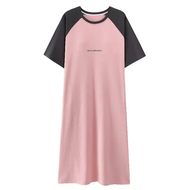 睦隆世家 短袖带胸垫休闲舒适可外穿家居服睡裙 女款