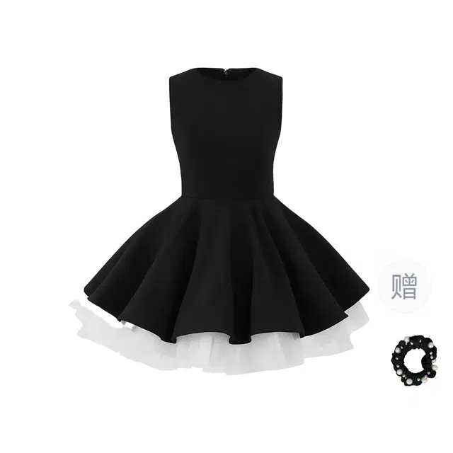 雾闪闪 百搭气质纯色休闲无袖连衣裙 女款