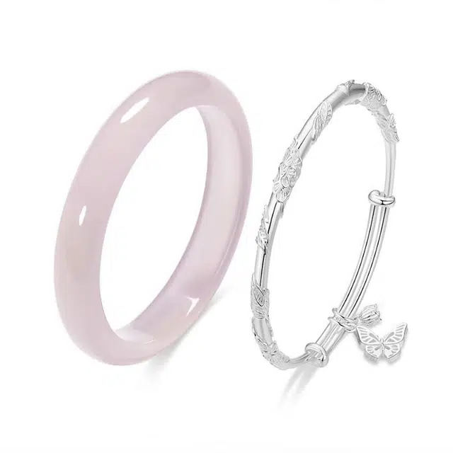 郁馨 小众设计蝴蝶幽梦胭脂雪粉黛佳人中式美学温柔古色古香流苏简约  水逆退散#好运 玻璃猫眼 手镯 男女同款情侣款