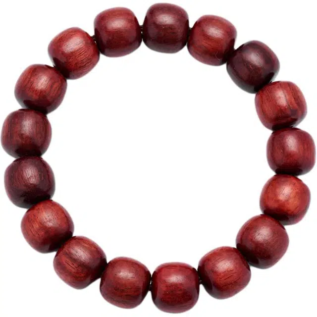 得笙陌 原生态佛珠国风文玩单圈 念珠红木新中式本命年转运珠 血檀 木作手串 男女同款情侣款