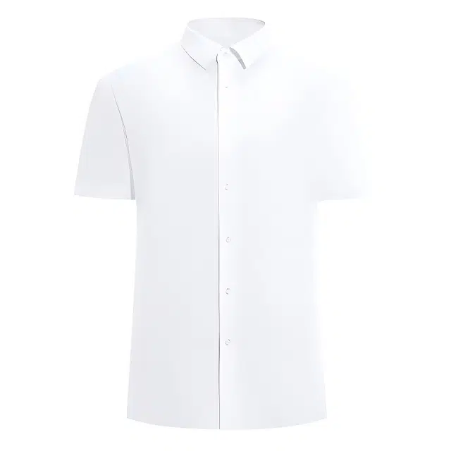 九牧王男裤专家 商务方领修身薄款短袖衬衫 男款