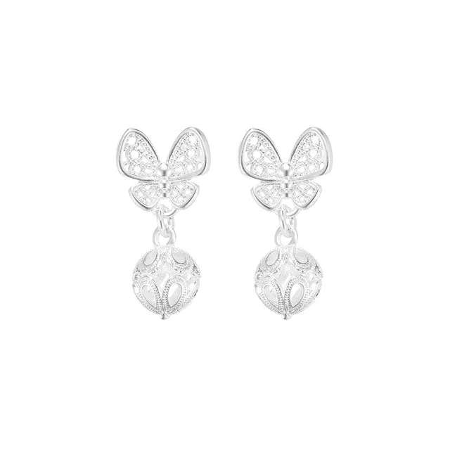 珂里 简约气质 国风蝴蝶  小众轻奢 日常通勤 合金 耳环 女款