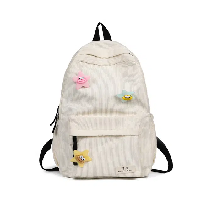 醇龙 简约百搭学院风 灯芯绒 书包背包双肩包 女款 多色