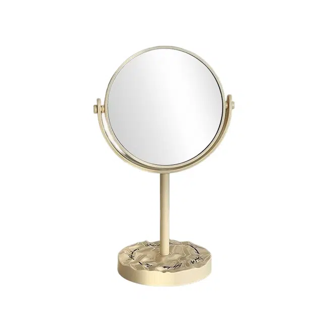 未来枫情 雅致波浪纹台式化妆镜 简约时尚