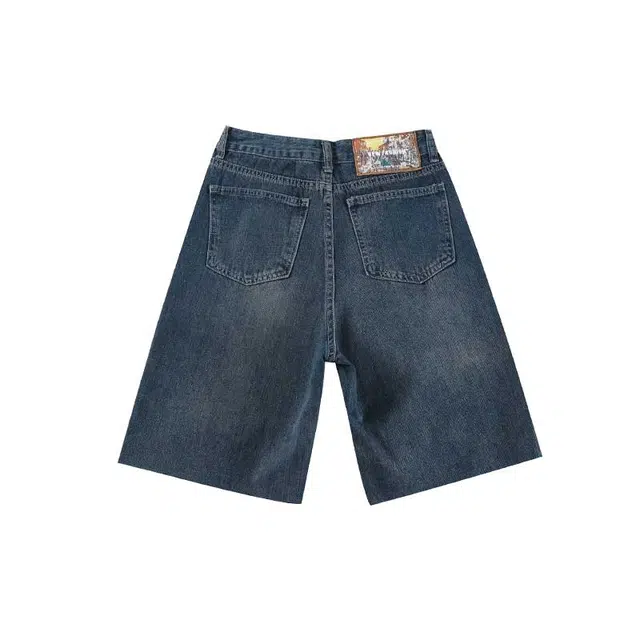 法文箱子 小个子五分高腰牛仔短裤 男女同款