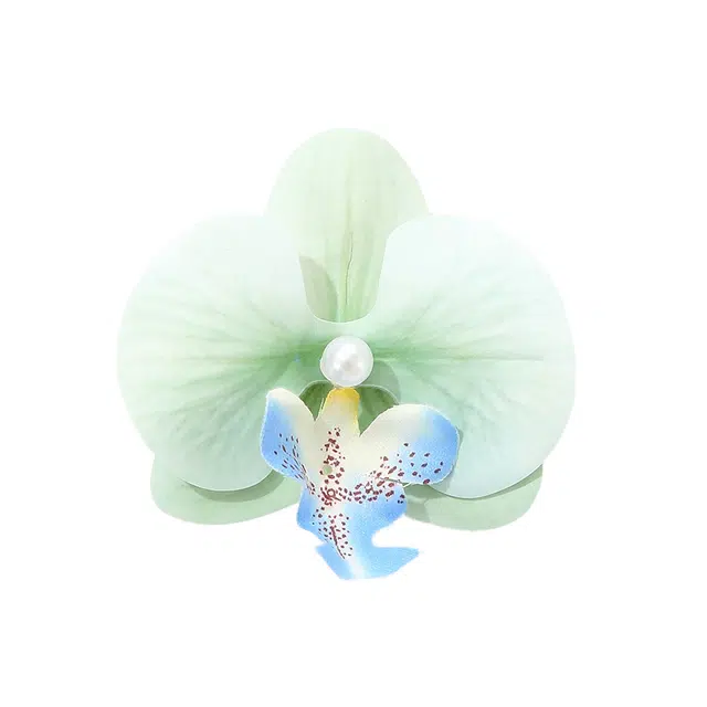 如花梦 蝴蝶兰侧边刘海夹头饰海边拍照氛围感头花仿真花朵 布艺 发夹 女款