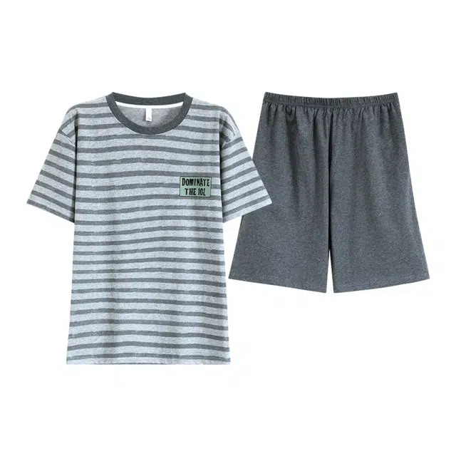 好福份 时尚透气轻便家居服短袖五分裤夏季睡衣套装 男款