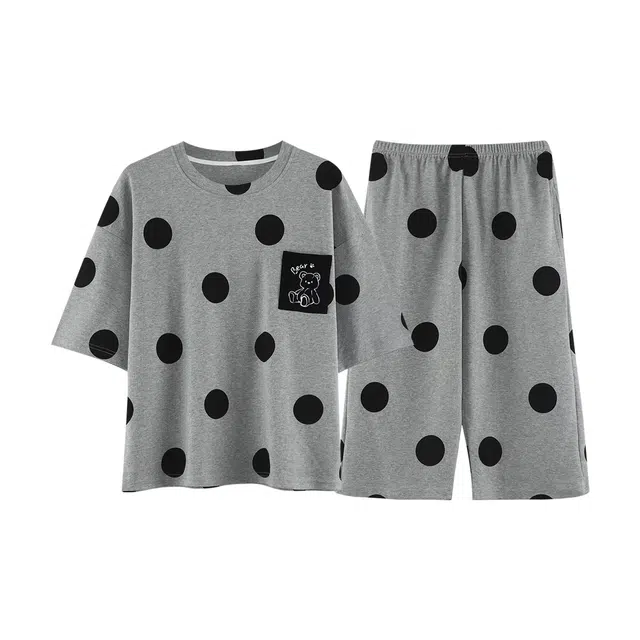 好福份 亲肤舒适家居服短袖七分裤夏季睡衣套装 女款