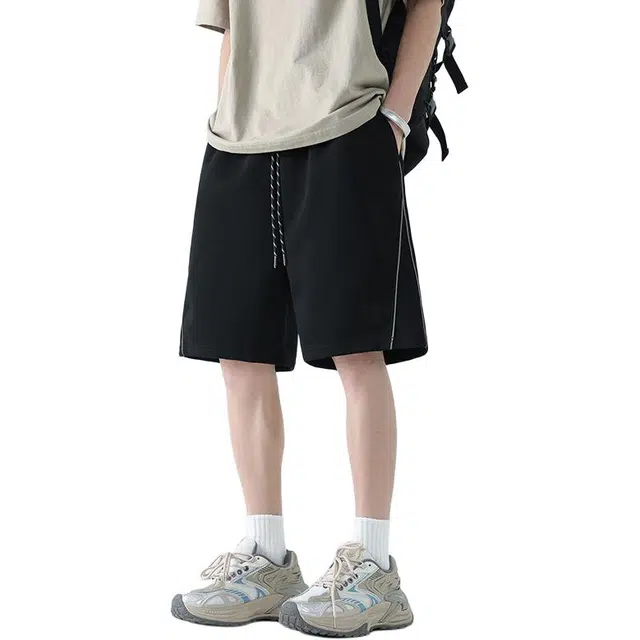法文箱子 美式高端宽松运动百搭潮流五分休闲短裤 男款