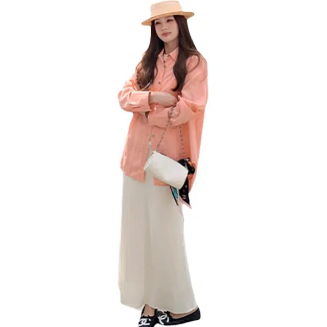 缪斯的诱惑 翻领简约纯色长袖衬衫 女款