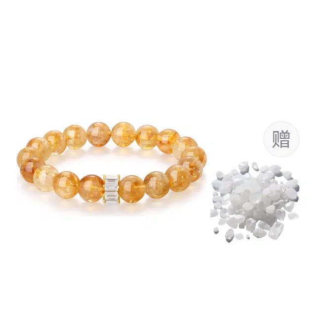 【自信磁场】 金六福吉祥 温暖青春清新治愈 甜蜜闪耀晶莹通透个性吸睛 软萌元气甜系新中式风格天然 黄水晶 手串 男女同款情侣款