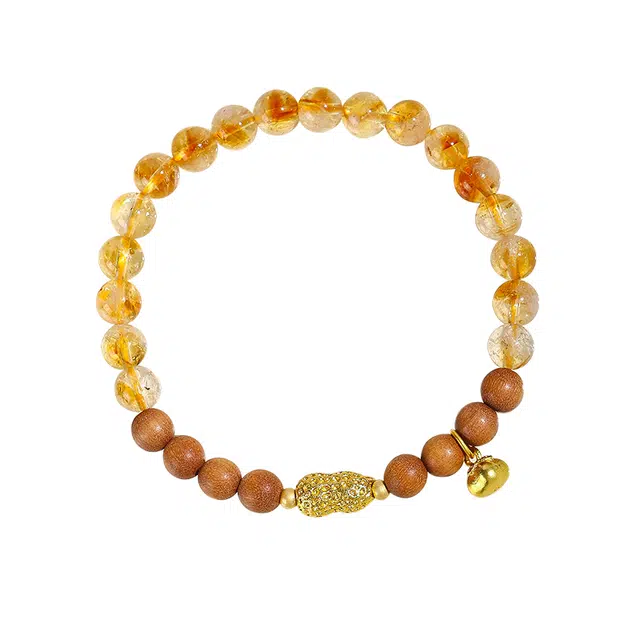 尚仟伊 多宝福韵转运珠 八方来财招财纳福转运百搭高级感#好运天然 黄水晶 手串 女款