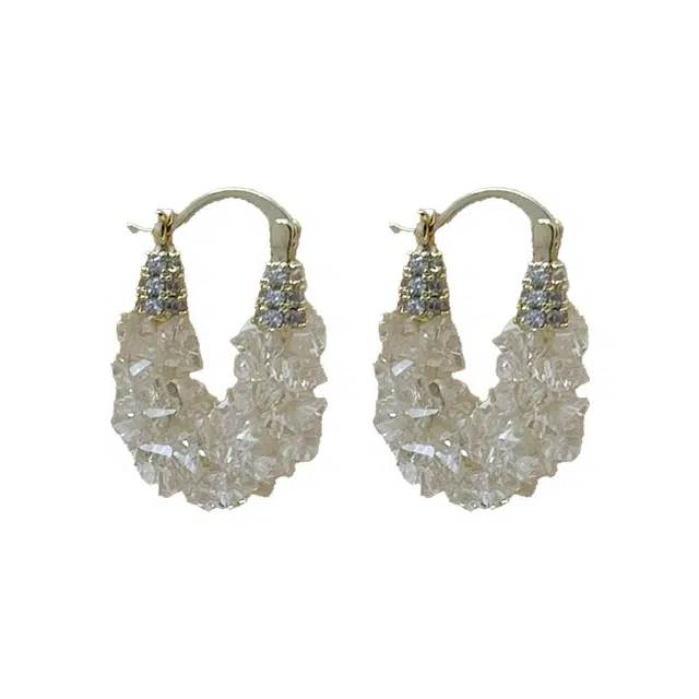 双生恋 渐变色耳扣小众设计感百搭时尚精致日常通勤约会耳饰轻奢高级感 铜 耳环 女款