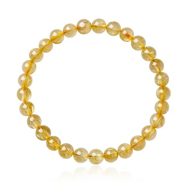 一世倾 八方来财 财源滚滚 招财纳福 新中式国潮小众设计优雅温柔简约精致百搭轻奢风好运天然 金发晶 水晶手串 男女同款情侣款