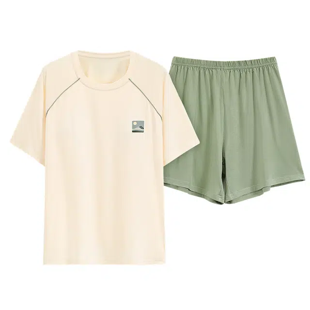 好福份 情侣时尚透气简约家居服夏季睡衣套装 男女同款