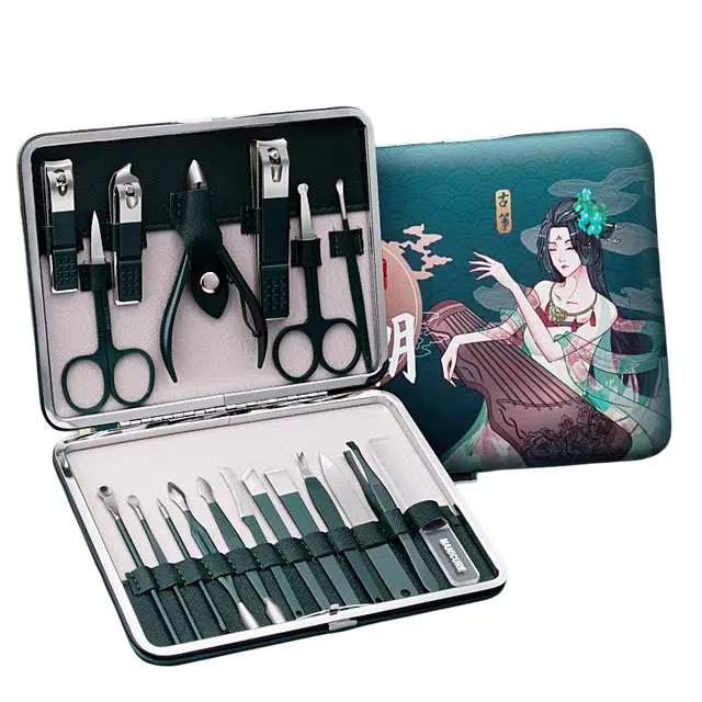 小天籁 【国潮正品】指甲刀套装家用 修指甲剪刀工具包斜口指甲钳修脚刀具 美甲个护组合全套