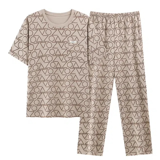 睦隆世家 短袖长裤青少年薄款舒适休闲可外穿家居服睡衣套装 男款