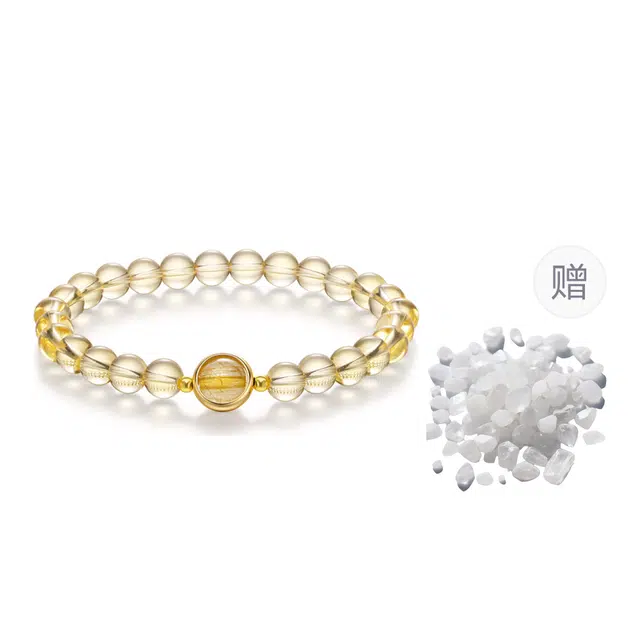 金六福吉祥 招财纳福手饰 新中式国潮风简约高级感气质百搭 水晶 玉石手串 女款