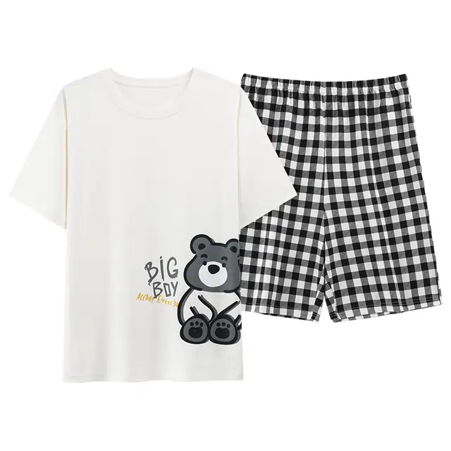 睦隆世家 休闲舒适家居服短袖五分裤夏季睡衣套装 男款