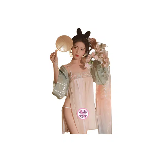 崇朵  古风吊带蕾丝睡裙大码性感免脱小胸制服情趣内衣