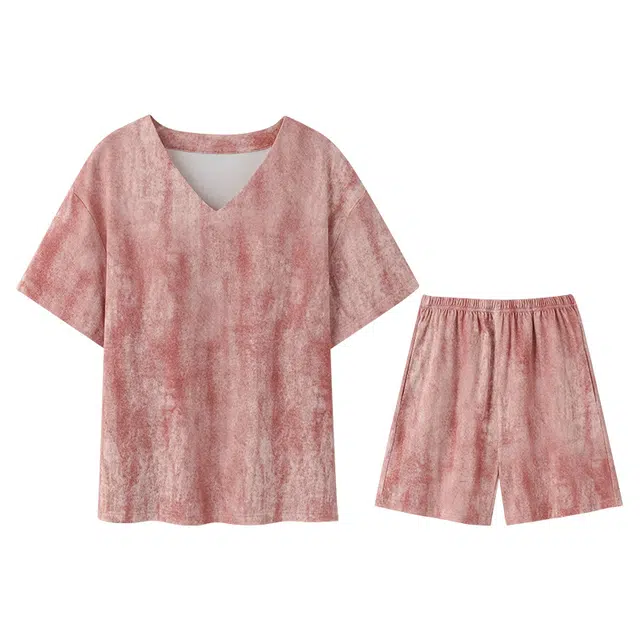 向薇 带胸垫短袖薄款甜美休闲家居服睡衣套装 女款