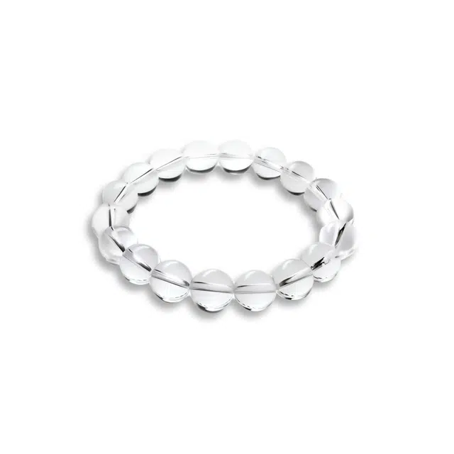 银色饰界 【套装】白黄蓝红粉茶紫 中式国潮五行 招财纳福 紫定发财经典简约素雅清冷 基础款 白水晶 手串 男女同款情侣款