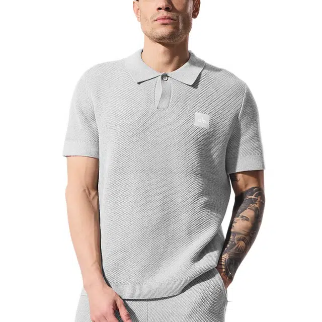 alo yoga Sports Club Sweater Knit Polo