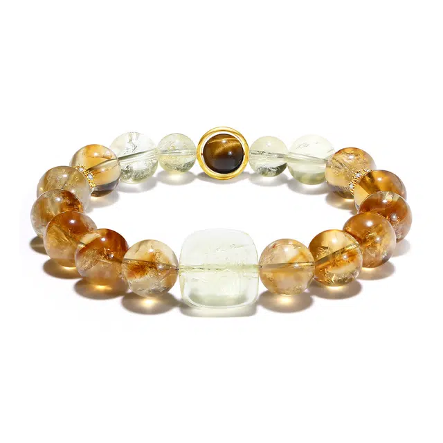 【普陀山官方已过香】 普陀山文创 国潮招财小霸王吸金黄塔晶日进斗金时来运转柠檬晶百搭扎基拉姆手饰#好运 黄水晶 手串 男女同款情侣款