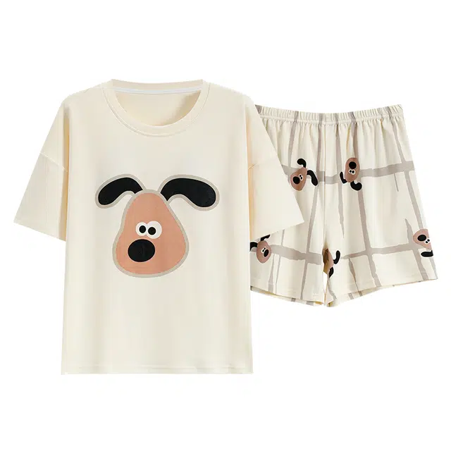 好福份 短袖三分裤时尚简约柔软家居服夏季睡衣套装 女款