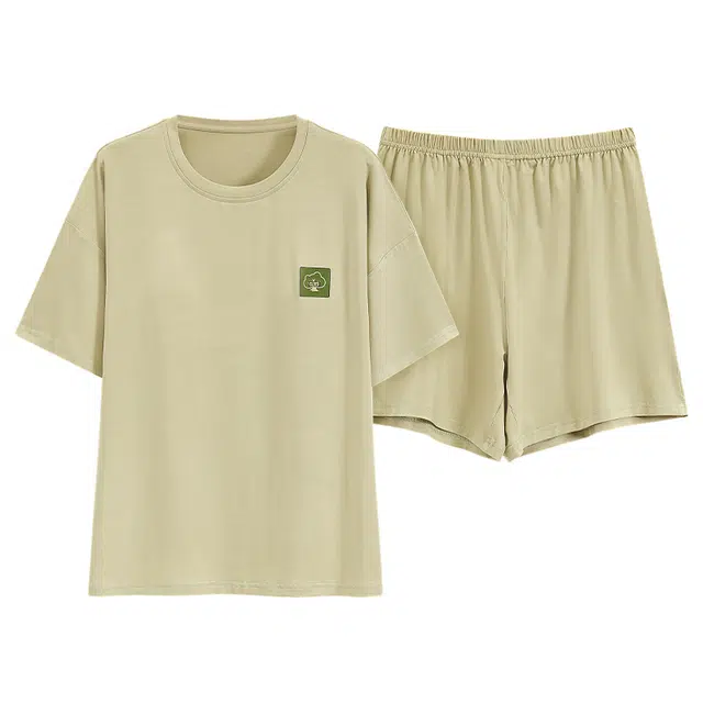 好福份 时尚休闲简约家居服圆领睡衣套装 男女同款