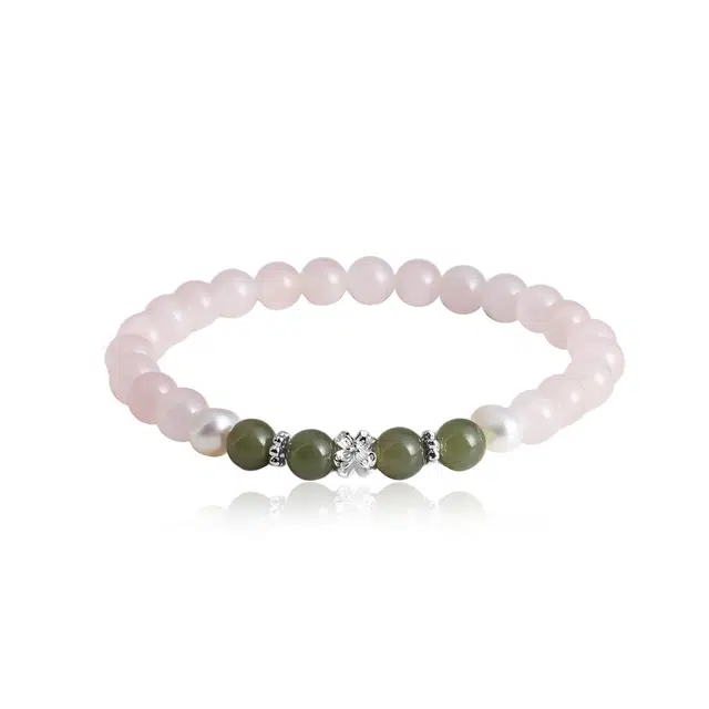 克兰茜 幽玉粉晶准运圆珠串 新中式小众轻奢优雅简约高级感设计 诸事顺遂能量加持水逆退散日常精致百搭 精美礼盒 好运 粉水晶 手串 女款