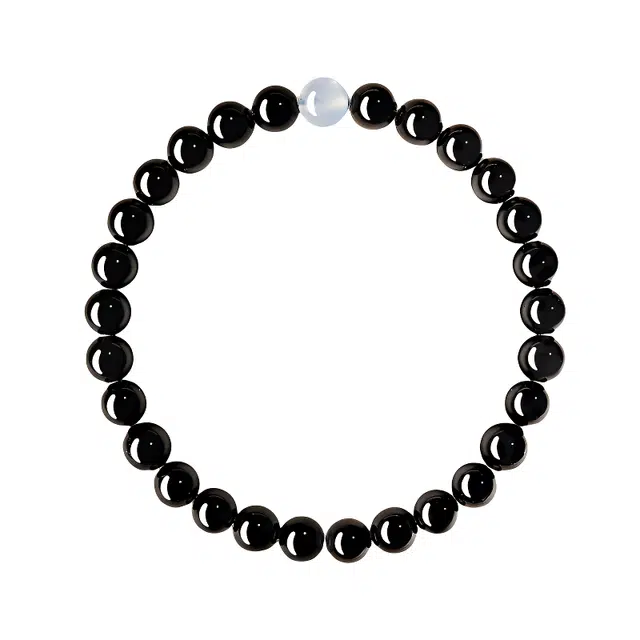 子婳 时尚简约小众精致搭配转运珠招财好运 黑曜石 手串 男女同款情侣款