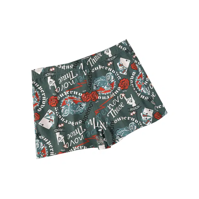 对你的私语 阿罗裤男印花纯棉男士内裤大码宽松睡裤居家舒适透气平角短裤  男款 组合装