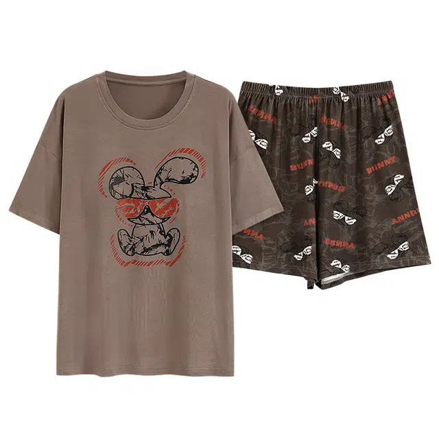 好福份 时尚透气简约休闲家居服睡衣套装 男女同款