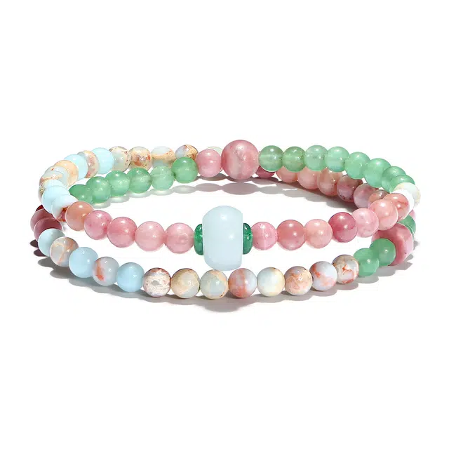 普陀山文创 精致高级感绿东陵红纹石转运珠万事如意心愿达成事业运爆棚百搭手饰#好运 寿山石 手串 男女同款情侣款