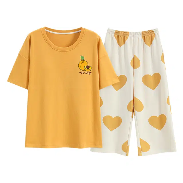 好福份 时尚透气柔软短袖家居服夏季睡衣套装 女款