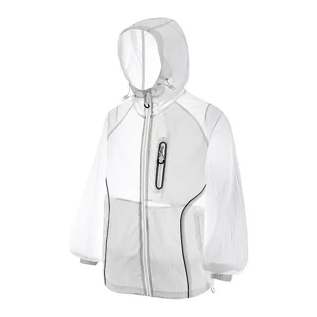 欧迪芬 简约纯色冰丝轻薄连帽长袖 防紫外线透气防水防晒服 女款