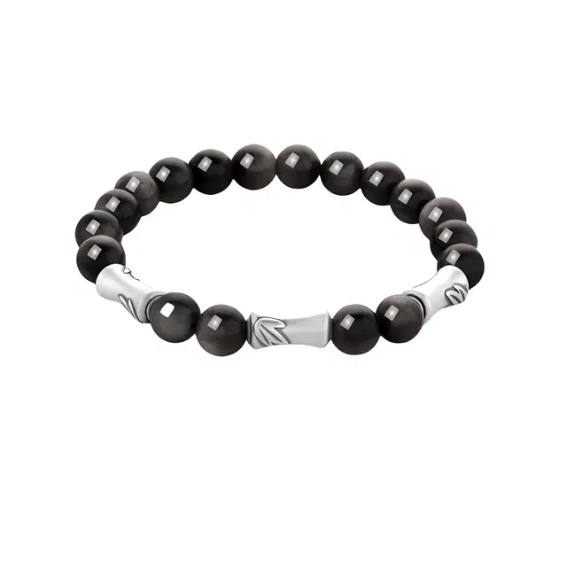 子婳 竹节时尚潮流日常百搭精巧设计平安顺遂节节高升 黑曜石 手串 男款