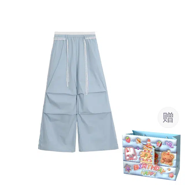 轻迎 美式阔腿高腰宽松慵懒风工装裤休闲裤 女款