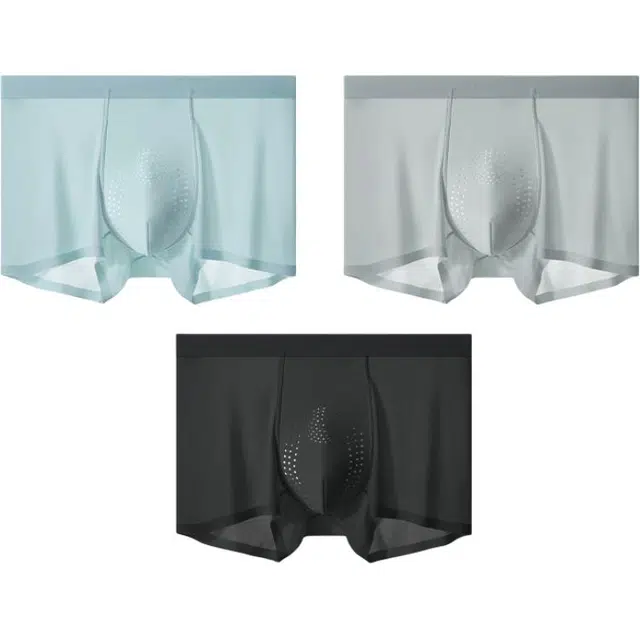 潞优野 冰丝无痕抗菌透气内裤 男款 组合装