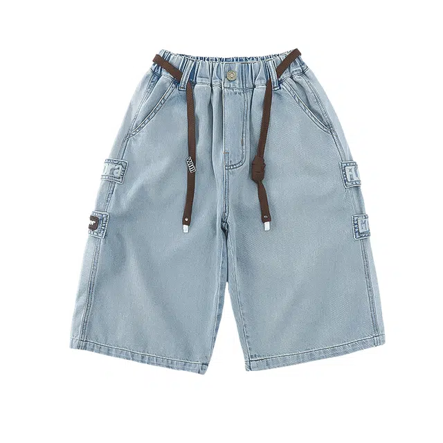 泰迪珍藏 洋气舒适潮流百搭时髦感简约短裤 中小童 蓝色