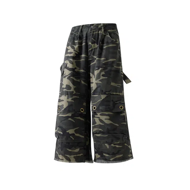 欧路得 高街七分宽松阔腿休闲工装短裤 男款